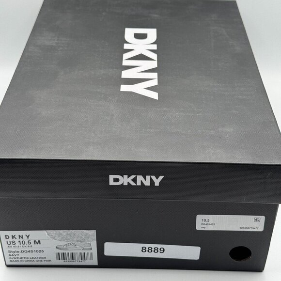DKNY Navy Perforated Sneakers 10.5 M Rubber Sole Lace-Up Athletic Style Comfort - Picture 9 of 11